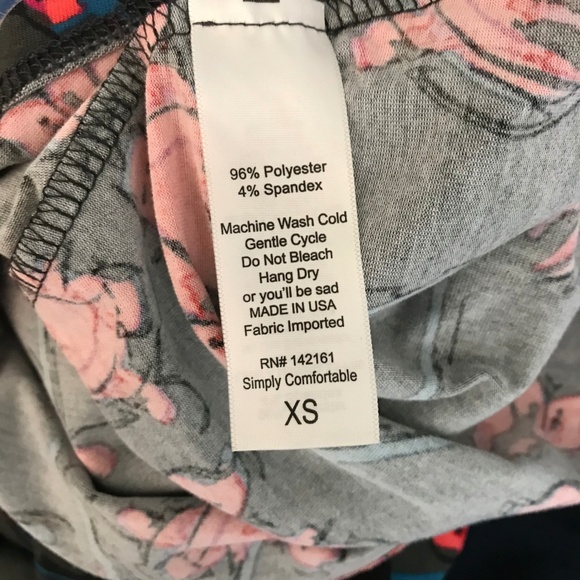 LuLaRoe Carly Floral Gray Pink Hi-Lo Dress - Picture 7 of 7